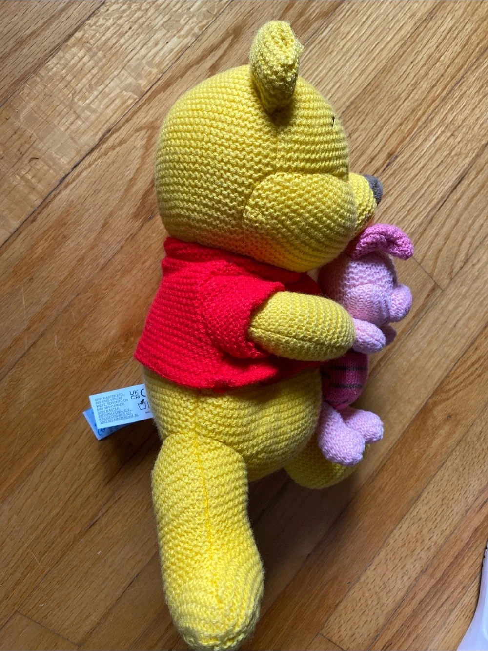 NWOT 10” Sitting Disney/Gund Winnie the Pooh Knit Plush with Pink Piglet